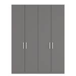 Armoire à portes battantes Skøp I Graphite - 181 x 236 cm - 4 portes - Confort