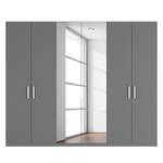 Armoire à portes battantes Skøp I Graphite / Miroir en cristal - 270 x 222 cm - 6 portes - Premium