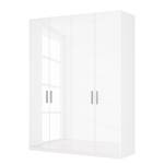 Armoire à portes battantes Skøp I Blanc brillant - 181 x 236 cm - 4 portes - Confort