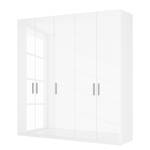 Drehtürenschrank SKØP I Hochglanz Weiß - 225 x 236 cm - 5 Türen - Comfort