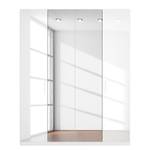 Armoire à portes battantes Skøp I Blanc brillant / Miroir en cristal - 181 x 222 cm - 4 portes - Premium