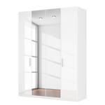 Armoire à portes battantes Skøp I Blanc brillant / Miroir en cristal - 181 x 236 cm - 4 portes - Classic