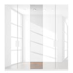 Armoire à portes battantes Skøp I Blanc brillant / Miroir en cristal - 225 x 236 cm - 5 portes - Premium