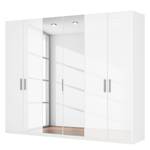 Armoire à portes battantes Skøp I Blanc brillant / Miroir en cristal - 270 x 222 cm - 6 portes - Basic