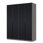 Armoire à portes battantes Skøp I Verre mat noir - 181 x 222 cm - 4 portes - Premium
