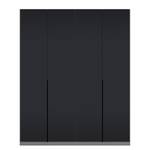 Armoire à portes battantes Skøp I Verre mat noir - 181 x 222 cm - 4 portes - Confort