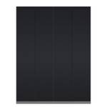 Armoire à portes battantes Skøp I Verre mat noir - 181 x 236 cm - 4 portes - Confort