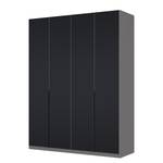 Drehtürenschrank SKØP I Mattglas Schwarz - 181 x 236 cm - 4 Türen - Premium