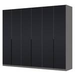 Drehtürenschrank SKØP I Graphit / Mattglas Schwarz - 270 x 222 cm - 6 Türen - Classic