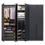 Armoire à portes battantes Skøp I Verre mat noir - 270 x 236 cm - 6 portes - Confort