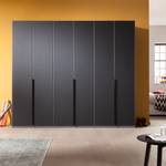 Draaideurkast Skøp I grafietkleurig/zwart mat glas - 270 x 236 cm - 6 deuren - Comfort
