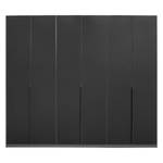 Armoire à portes battantes Skøp I Verre mat noir - 270 x 236 cm - 6 portes - Premium