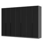 Armoire à portes battantes Skøp I Verre mat noir - 315 x 222 cm - 7 portes - Basic