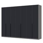 Armoire à portes battantes Skøp I Verre mat noir - 315 x 236 cm - 7 portes - Confort