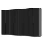 Armoire à portes battantes Skøp I Verre mat noir - 360 x 222 cm - 8 portes - Classic