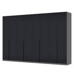 Armoire à portes battantes Skøp I Verre mat noir - 360 x 236 cm - 8 portes - Confort