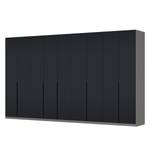 Armoire à portes battantes Skøp I Verre mat noir - 405 x 236 cm - 9 portes - Confort