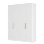 Armoire à portes battantes Skøp I Verre mat blanc - 181 x 222 cm - 4 portes - Basic