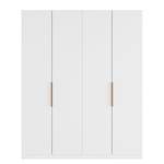 Armoire à portes battantes Skøp I Verre mat blanc - 181 x 222 cm - 4 portes - Confort