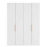 Armoire à portes battantes Skøp I Verre mat blanc - 181 x 236 cm - 4 portes - Basic