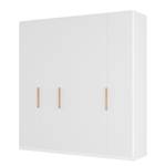 Armoire à portes battantes Skøp I Verre mat blanc - 225 x 222 cm - 5 portes - Confort