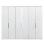 Armoire à portes battantes Skøp I Verre mat blanc - 270 x 222 cm - 6 portes - Confort