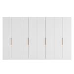 Armoire à portes battantes Skøp I Verre mat blanc - 360 x 222 cm - 8 portes - Confort