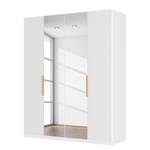 Armoire à portes battantes Skøp I Verre blanc mat / Miroir en cristal - 181 x 236 cm - 4 portes - Classic