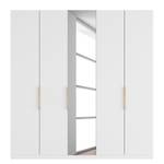 Armoire à portes battantes Skøp I Verre blanc mat / Miroir en cristal - 225 x 236 cm - 5 portes - Premium