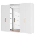 Armoire à portes battantes Skøp I Verre blanc mat / Miroir en cristal - 270 x 236 cm - 6 portes - Confort