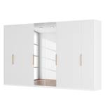 Armoire à portes battantes Skøp I Verre blanc mat / Miroir en cristal - 360 x 236 cm - 8 portes - Basic