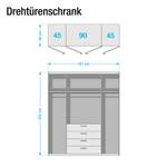 Drehtürenschrank SKØP II Eiche Sonoma Dekor - 181 cm (4-türig) - 222 cm - Basic - 181 x 222 cm - 4 Türen - Basic