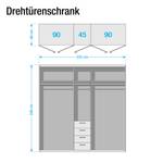 Drehtürenschrank SKØP II Eiche Sonoma Dekor - 225 cm (5-türig) - 236 cm - Basic - 225 x 236 cm - 5 Türen - Basic