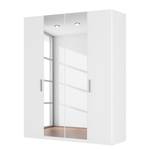 Armoire à portes battantes Skøp II Blanc alpin / Miroir en cristal - 181 x 222 cm - 4 portes - Confort