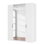 Armoire à portes battantes Skøp II Blanc alpin / Miroir en cristal - 181 x 236 cm - 4 portes - Confort