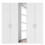 Armoire à portes battantes Skøp II Blanc alpin / Miroir en cristal - 225 x 222 cm - 5 portes - Basic