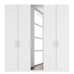 Armoire à portes battantes Skøp II Blanc alpin / Miroir en cristal - 225 x 236 cm - 5 portes - Confort