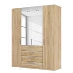 Armoire à portes battantes Skøp II Imitation chêne de Sonoma / Miroir en cristal - 181 x 222 cm - 4 portes - Classic