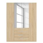 Armoire à portes battantes Skøp II Imitation chêne de Sonoma / Miroir en cristal - 181 x 236 cm - 4 portes - Basic