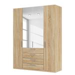 Armoire à portes battantes Skøp II Imitation chêne de Sonoma / Miroir en cristal - 181 x 236 cm - 4 portes - Confort