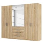 Armoire à portes battantes Skøp II Imitation chêne de Sonoma / Miroir en cristal - 270 x 222 cm - 6 portes - Premium