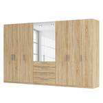 Armoire à portes battantes Skøp II Imitation chêne de Sonoma / Miroir en cristal - 360 x 222 cm - 8 portes - Premium