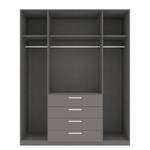 Armoire à portes battantes Skøp II Graphite - 181 x 236 cm - 4 portes - Basic