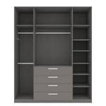 Armoire à portes battantes Skøp II Graphite - 181 x 222 cm - 4 portes - Confort