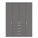 Armoire à portes battantes Skøp II Graphite - 181 x 236 cm - 4 portes - Classic