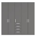 Drehtürenschrank SKØP II Graphit - 225 x 222 cm - 5 Türen - Comfort