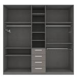 Armoire à portes battantes Skøp II Graphite - 225 x 222 cm - 5 portes - Premium