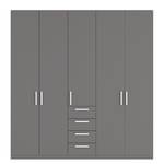 Armoire à portes battantes Skøp II Graphite - 225 x 236 cm - 5 portes - Confort