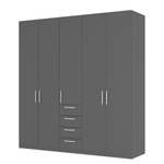 Armoire à portes battantes Skøp II Graphite - 225 x 236 cm - 5 portes - Confort