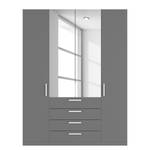 Armoire à portes battantes Skøp II Graphite / Miroir en cristal - 181 x 236 cm - 4 portes - Classic